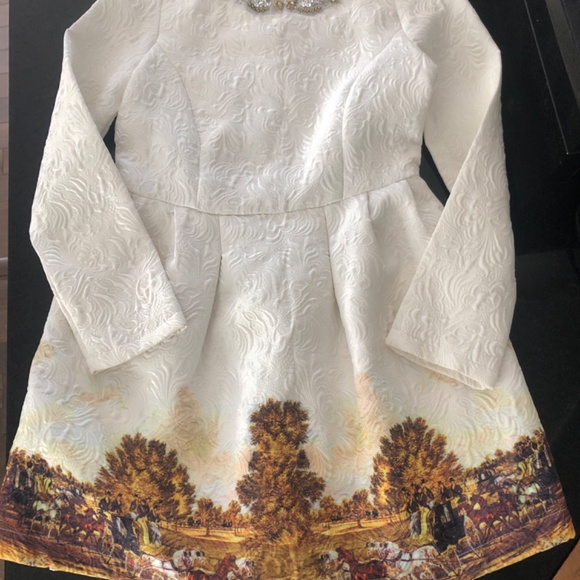 Lined  Spring Summer brocade/ Tapestry Vintage style dress - Picture 2 of 6